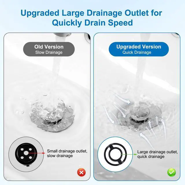 Alt view image 2 of 7 - Universal Metal Bathroom Sink Drain Strainer, Big Drain Outlet, Chrome | Upgraded Limit Switch to Increase Drain Rapid, Pop-up Sink Stopper, 3-in-1 Stainless Steel Filter Basket Hair Catcher