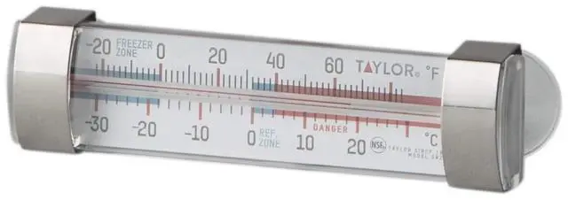Main image of Taylor Large Tube Analog Refrigerator and Freezer Kitchen Thermometer with Suction Cups, Temperature Monitor for Fridge or Freezer, Easy to Read