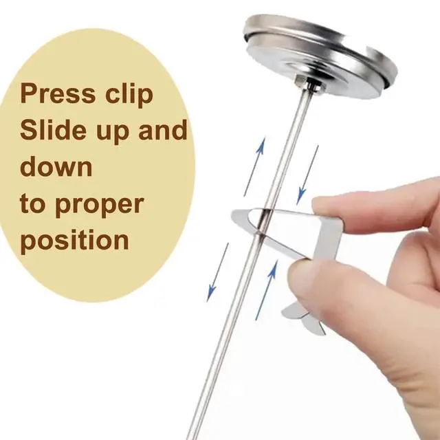 Alt view image 3 of 7 - Milk Frothing Thermometer for Coffee Chocolate - Cappuccino Frothy Milk Foam Stainless Steel Thermometer for 12 Oz, 20 Oz and 32 Oz Espresso Steaming Pitchers 2" Dail 5" Stem