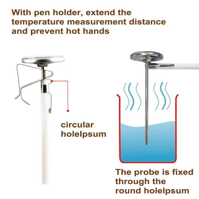 Alt view image 4 of 7 - Milk Frothing Thermometer for Coffee Chocolate - Cappuccino Frothy Milk Foam Stainless Steel Thermometer for 12 Oz, 20 Oz and 32 Oz Espresso Steaming Pitchers 2" Dail 5" Stem