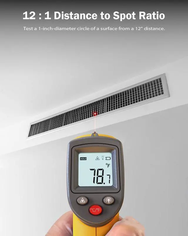 Alt view image 4 of 6 - BENETECH Infrared Thermometer Laser Temperature Gun, Digital Surface Heat Temp Gun Non-Contact for Cooking Food, Pizza Oven, Griddle Meat, Refrigerator, HVAC, Grill, Engine -58~788