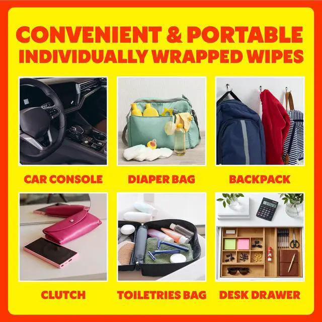 Alt view image 3 of 7 - Shout Wipe & Go Instant Stain Remover Wipes, No Wash Required, Safe on Colorfast Washables, Travel & Baby Diaper Bag Essentials, Removes Grass, Coffee, Makeup & More, 4 Wipes (Pack of 1)