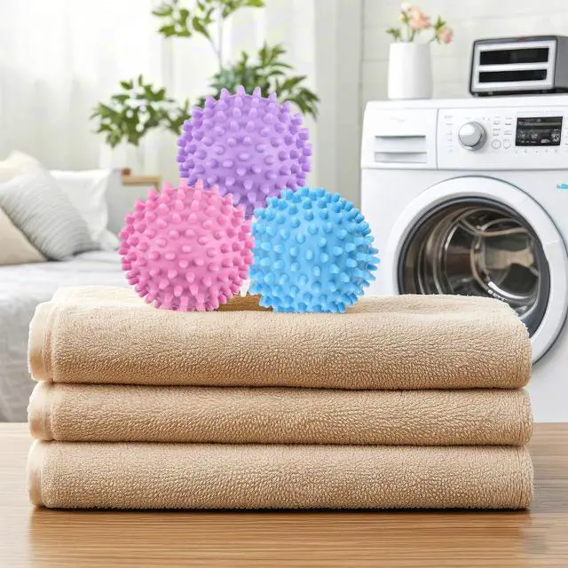 Alt view image 7 of 7 - 6 Pcs Dryer Balls Laundry Reusable, Soften Fabrics, Reduce Static & Wrinkle | 2.4 Inch, Fabric Softener Alternatives, Faster Drying for Clothes, Towels, Blankets and Bedding