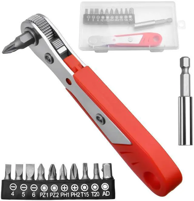 Main image of LEONTOOL 12in1 Right Angle Screwdriver Mini Ratchet Set Low Profile High Torque 36-Tooth Reversible Ratchet Wrench with Magnetic Bits 90 Degree Offset Screwdriver for Tight Spaces, DIY/Home/Car Repair