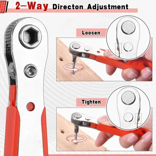Alt view image 3 of 7 - LEONTOOL 12in1 Right Angle Screwdriver Mini Ratchet Set Low Profile High Torque 36-Tooth Reversible Ratchet Wrench with Magnetic Bits 90 Degree Offset Screwdriver for Tight Spaces, DIY/Home/Car Repair