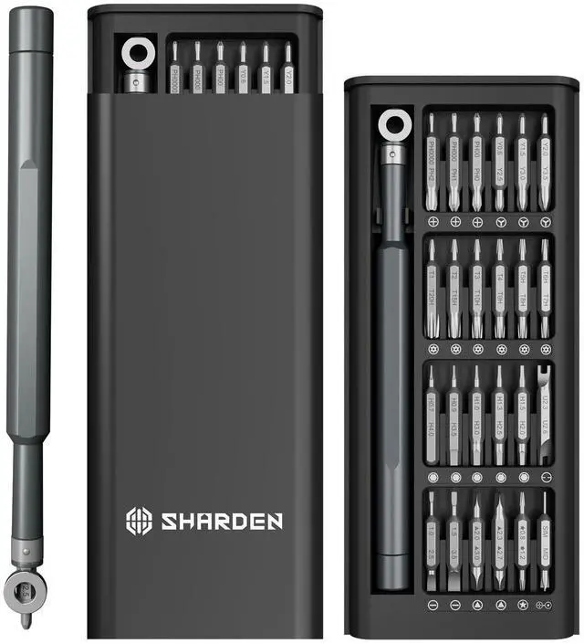 Main image of SHARDEN Precision Screwdriver Set for Electronic Repair 60 in 1 | Small Screwdriver Set, Magnetic Repair Tool Kit for Laptop, iPhone, Cell Phone, PC, MacBook, Computer, PS5, Glasses, Watch