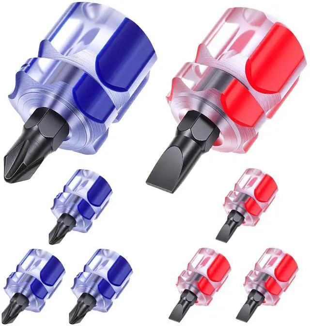 Main image of cobee 8 Pcs Stubby Screwdriver, Ultra Short Small Screwdriver | Mini Short Screwdrivers Sewing Machine Screwdrivers for Machine Repair Tight Spaces