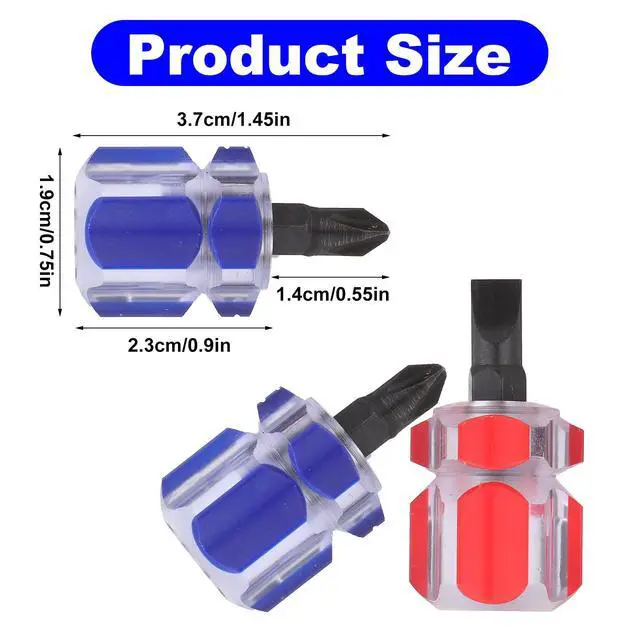 Alt view image 2 of 7 - cobee 8 Pcs Stubby Screwdriver, Ultra Short Small Screwdriver | Mini Short Screwdrivers Sewing Machine Screwdrivers for Machine Repair Tight Spaces