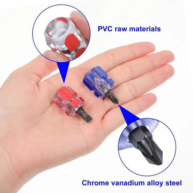Alt view image 3 of 7 - cobee 8 Pcs Stubby Screwdriver, Ultra Short Small Screwdriver | Mini Short Screwdrivers Sewing Machine Screwdrivers for Machine Repair Tight Spaces