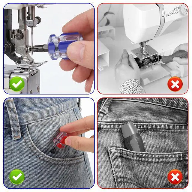 Alt view image 4 of 7 - cobee 8 Pcs Stubby Screwdriver, Ultra Short Small Screwdriver | Mini Short Screwdrivers Sewing Machine Screwdrivers for Machine Repair Tight Spaces