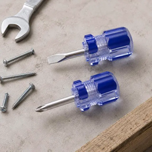 Alt view image 7 of 7 - 2PCS Short Phillips Head and Flathead Screwdrivers | Short Screwdriver Set with Magnetic Tips Small Magnetic Screwdriver Small Pocket Screwdrivers for DIY Repairings, Blue