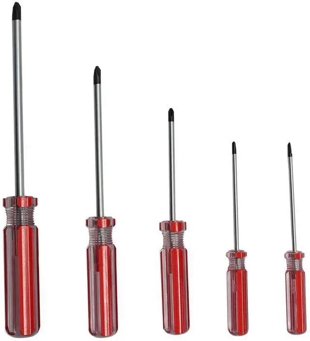 Main image of Bonsicoky 5-Piece U-Type Magnetic Spanner Screwdriver Set, Red Handled | Spanner Bit Tools for Repair, M1.7, M2.0, M2.3, M2.6, M2.8 Sizes