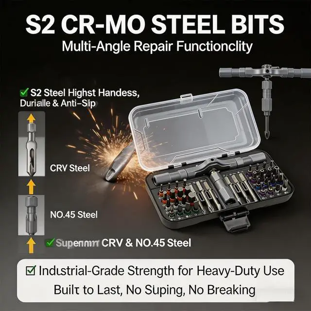 Alt view image 2 of 7 - 39 in 1 Magnetic Screwdriver Set, Multi-Bit Magnetic Ratchet Driver Set with Detachable Handle, New Tools 2026 Multitool Set,for Furniture Assembly, Diy Repair Kit, Bicycle Tools