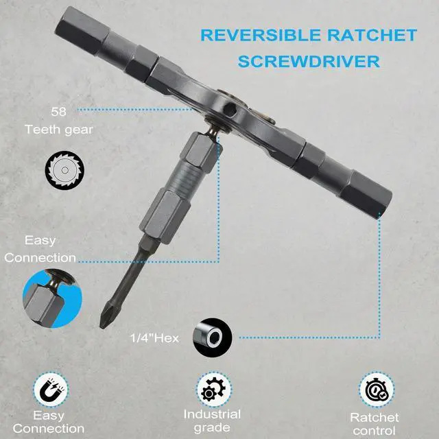 Alt view image 6 of 7 - 39 in 1 Magnetic Screwdriver Set, Multi-Bit Magnetic Ratchet Driver Set with Detachable Handle, New Tools 2026 Multitool Set,for Furniture Assembly, Diy Repair Kit, Bicycle Tools