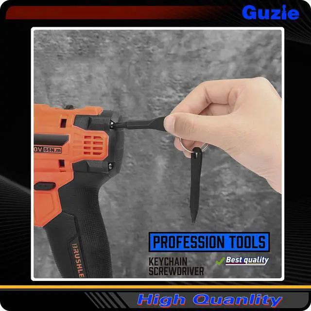 Alt view image 5 of 7 - Guzie 12-in-1 Screwdriver/Nut Driver Set, 12 Bits/3 Nut Drivers | Phillips, Slotted, Torx, Square, 2 Nut Driver Sizes, Cushion Grip Handle