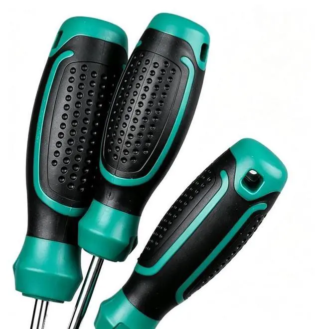 Alt view image 3 of 6 - Zohino 6 Pcs Magnetic Flat Slotted Phillips Screwdriver With Ergonomic Soft Comfortable Non-Slip Handle Screwdrivers Set Cushion Grip Screwdriver Repair Tool Set Black Green Handle