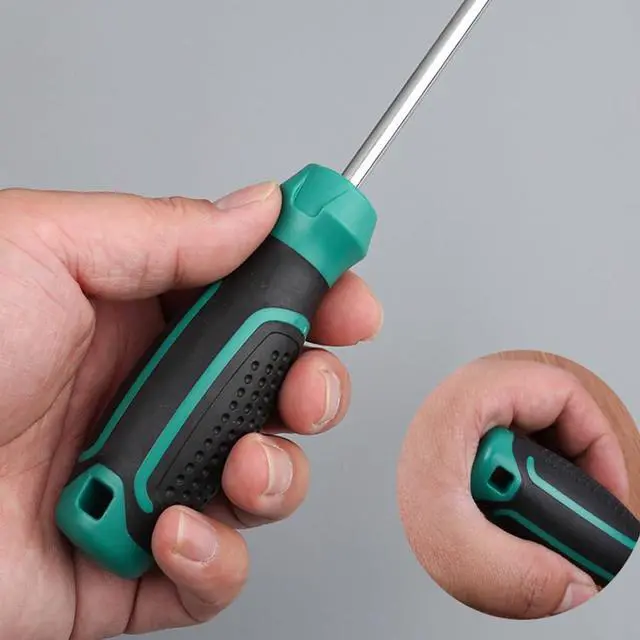 Alt view image 5 of 6 - Zohino 6 Pcs Magnetic Flat Slotted Phillips Screwdriver With Ergonomic Soft Comfortable Non-Slip Handle Screwdrivers Set Cushion Grip Screwdriver Repair Tool Set Black Green Handle