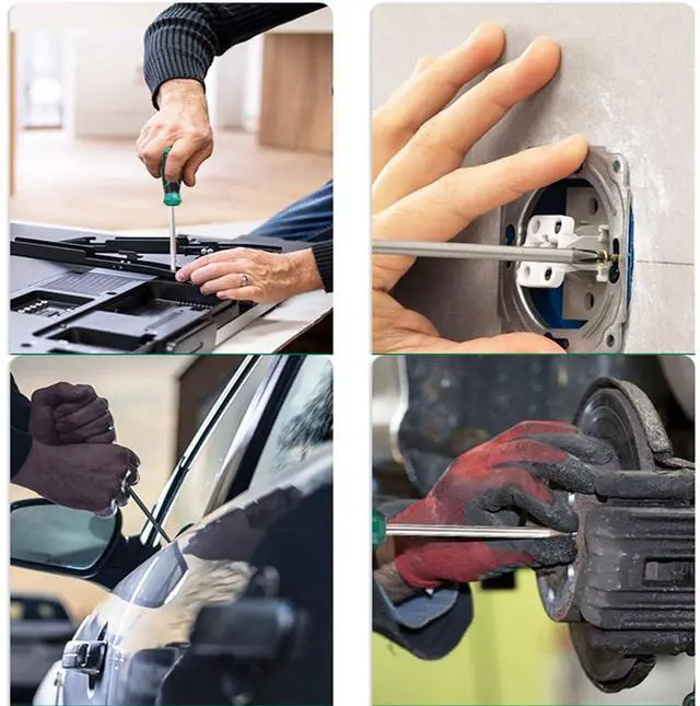 Alt view image 6 of 6 - Zohino 6 Pcs Magnetic Flat Slotted Phillips Screwdriver With Ergonomic Soft Comfortable Non-Slip Handle Screwdrivers Set Cushion Grip Screwdriver Repair Tool Set Black Green Handle