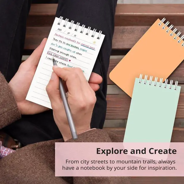 Alt view image 5 of 7 - Taja Set of 8 Mini Pocket Notebook Top Spiral Nursing Notepads | Soft Harmony 3" x 5",Mini Little Spiral Notebook, Nursing Notepad, Perfect for Work, School, Office, Travel