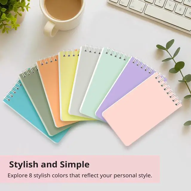 Alt view image 7 of 7 - Taja Set of 8 Mini Pocket Notebook Top Spiral Nursing Notepads | Soft Harmony 3" x 5",Mini Little Spiral Notebook, Nursing Notepad, Perfect for Work, School, Office, Travel