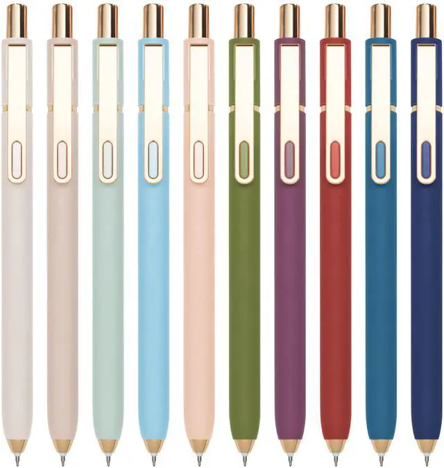 Main image of Aisibeiger 0.5mm Gel Pens Black Ink, Mixed 10-count | Gel Retractable Cute Pen for Smooth Writing School Office Supplies