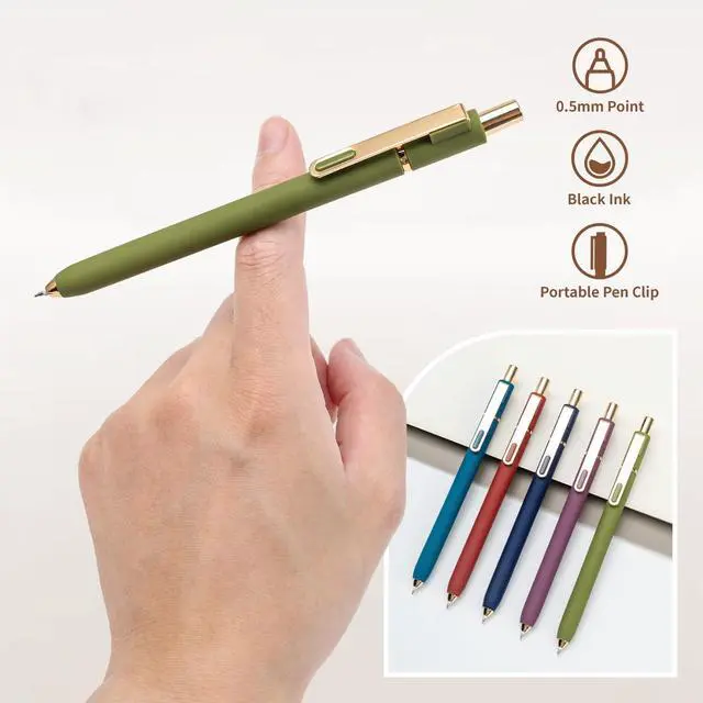 Alt view image 4 of 7 - Aisibeiger 0.5mm Gel Pens Black Ink, Mixed 10-count | Gel Retractable Cute Pen for Smooth Writing School Office Supplies