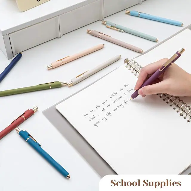 Alt view image 6 of 7 - Aisibeiger 0.5mm Gel Pens Black Ink, Mixed 10-count | Gel Retractable Cute Pen for Smooth Writing School Office Supplies