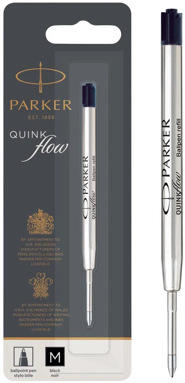Main image of Parker Quinkflow Ballpoint Pen Ink Refill, Medium Tip, Black
