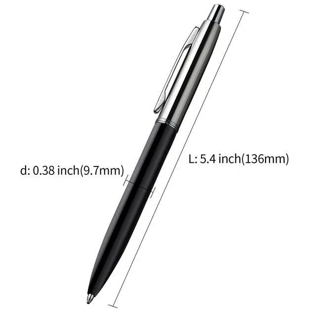 Alt view image 4 of 7 - ChaoQ 3 Pcs Retractable Metal Ballpoint Pens, for Gift, Business, Office | 1.0mm Medium Point Black Ink, 6 Extras Replaceable Metal Pen Refills - Black, White, Gray