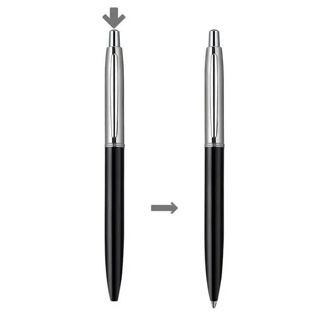 Alt view image 6 of 7 - ChaoQ 3 Pcs Retractable Metal Ballpoint Pens, for Gift, Business, Office | 1.0mm Medium Point Black Ink, 6 Extras Replaceable Metal Pen Refills - Black, White, Gray