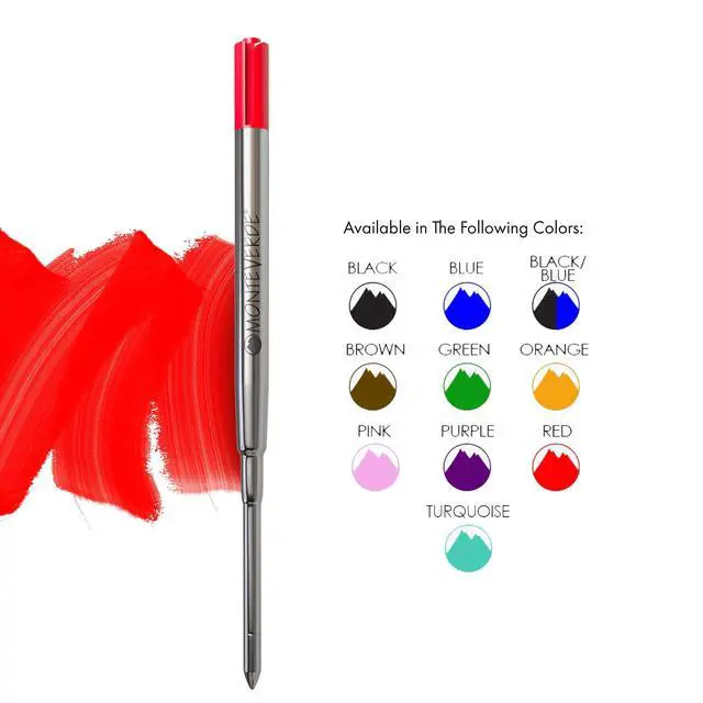 Alt view image 4 of 6 - Monteverde Parker Style Ballpoint Refill, Medium, Red, 2 Pack | Smooth, reliable ballpoint refill made for everyday writing, forms, notes, signatures, and work use.