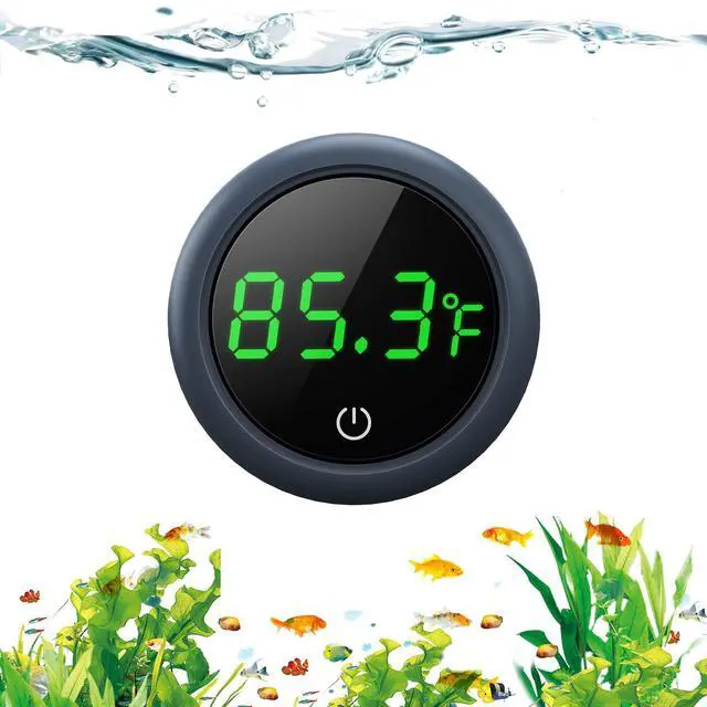Main image of Aquarium Thermometer Digital, Highly Accurate Fish Tank Thermometer | LED Display, 8000h Battery Life, Precise Temp Gauge, Range 0-140, Stick-on Fish Tank Thermometer for Betta, Axolotl & Turtle
