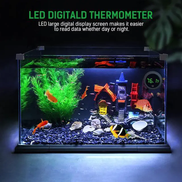 Alt view image 5 of 7 - Aquarium Thermometer Digital, Highly Accurate Fish Tank Thermometer | LED Display, 8000h Battery Life, Precise Temp Gauge, Range 0-140, Stick-on Fish Tank Thermometer for Betta, Axolotl & Turtle
