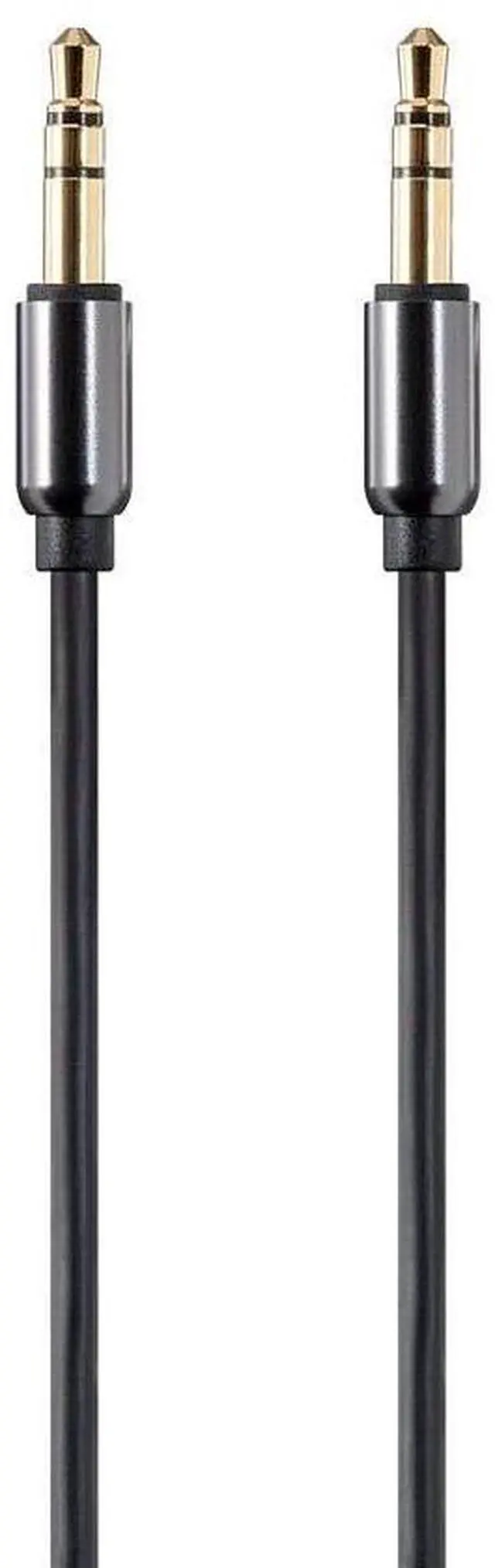 Main image of Monoprice Auxiliary Audio Cable - 3.5mm TRS, Gold Plated, 6 Feet, Black - Onyx Series