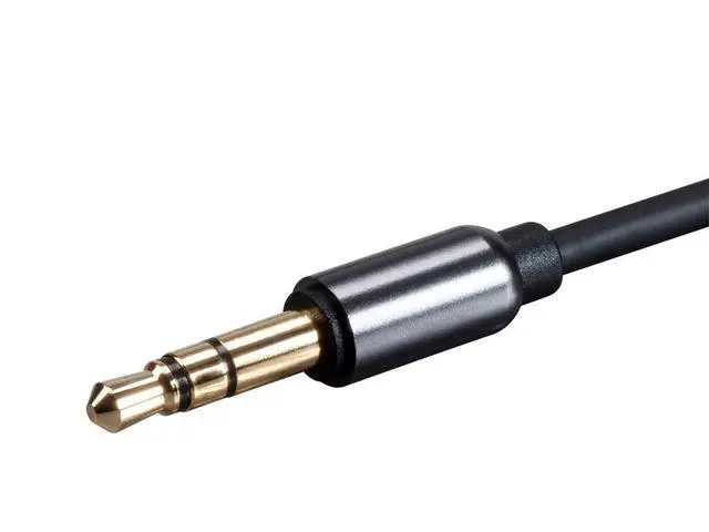 Alt view image 4 of 5 - Monoprice Auxiliary Audio Cable - 3.5mm TRS, Gold Plated, 6 Feet, Black - Onyx Series