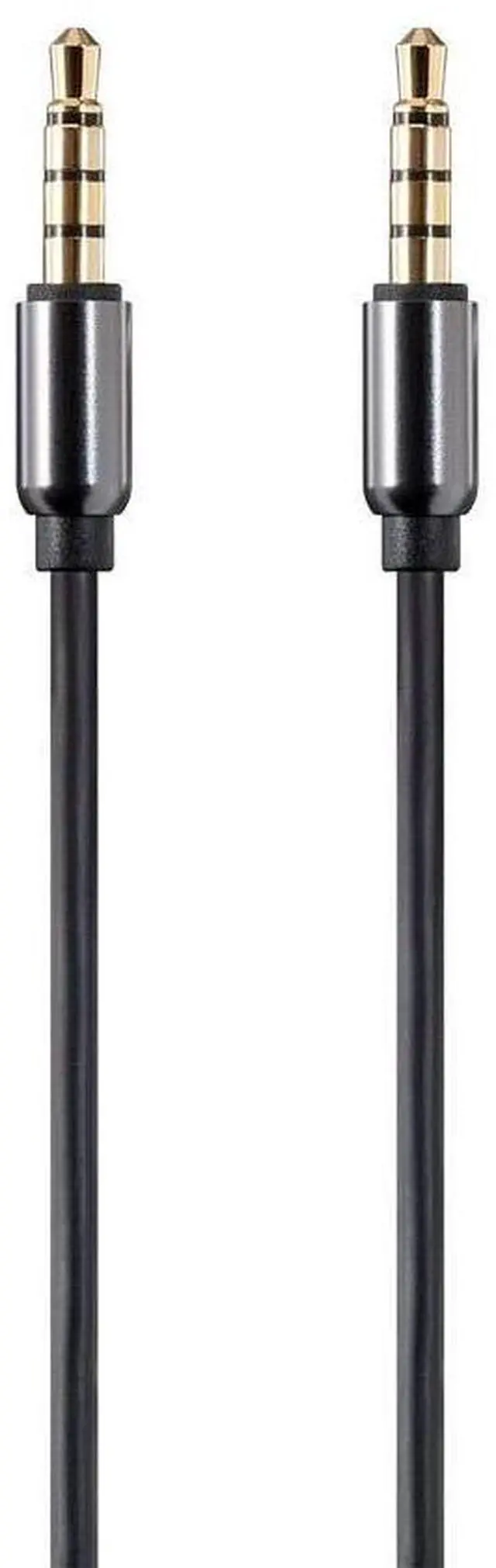 Main image of Monoprice Auxiliary Audio Cable - 3.5mm TRRS, Gold Plated, 6 Feet, Black - Onyx Series | Onyx Series, Black - Onyx Series