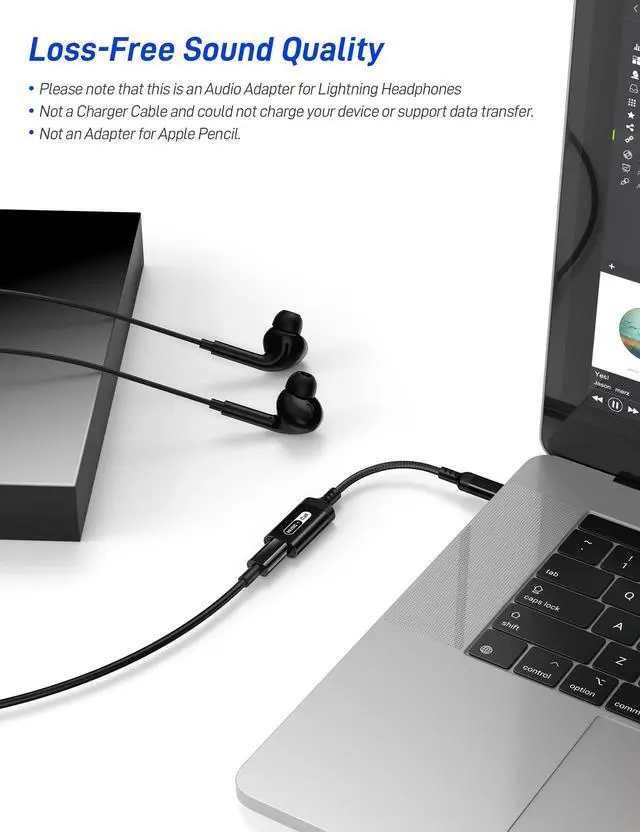 Alt view image 3 of 7 - iMangoo USB-C Audio Adapter for iPhone/iPad 11 Lightning Headphone Black | Type C Male to Female for MFi Certified Earphones Converter for iPad 10 Air Mini for iPhone 17 17e 16 16e 15 Converter Dongle