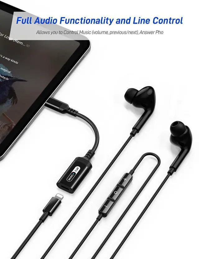 Alt view image 5 of 7 - iMangoo USB-C Audio Adapter for iPhone/iPad 11 Lightning Headphone Black | Type C Male to Female for MFi Certified Earphones Converter for iPad 10 Air Mini for iPhone 17 17e 16 16e 15 Converter Dongle