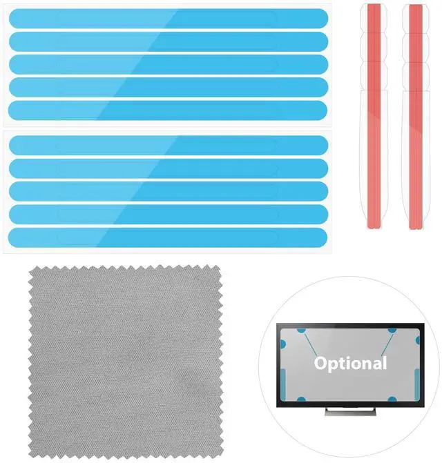Main image of 12pcs Privacy Adhesive Screen Tape Strips and 2pcs Plastic Slide Mount Tabs | for Computer Monitors with Microfiber Cloth for Easily Installing Privacy Laptop Screen Protector - Replacement Kits