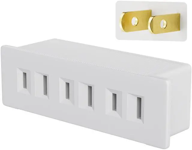 Main image of 2 Prong Power Strip 3-Outlet Extender, 2-Prong to 2-Prong Triple Outlet Converter, Multi Plug Outlet Adapter, Wall Tap, Travel Essentials, Polarized, ETL Listed, for Home, Office, School