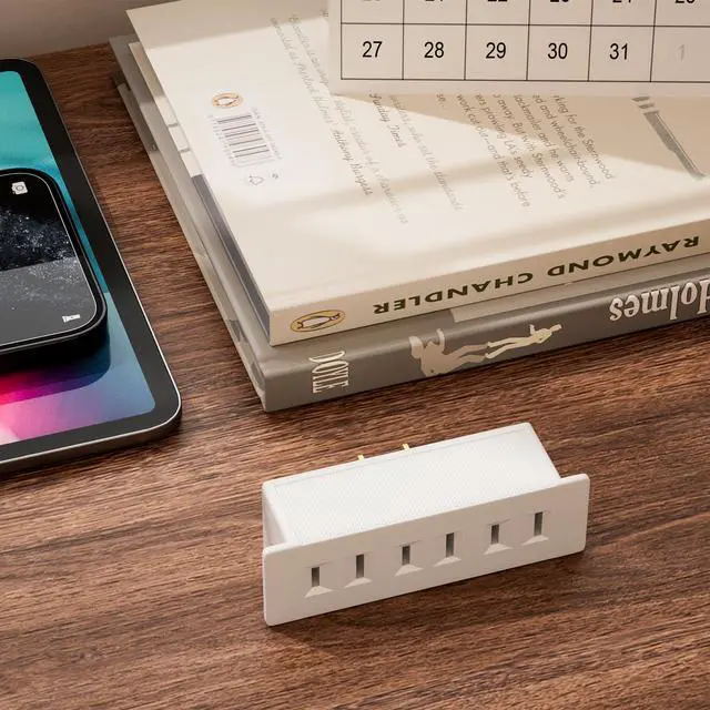 Alt view image 4 of 5 - 2 Prong Power Strip 3-Outlet Extender, 2-Prong to 2-Prong Triple Outlet Converter, Multi Plug Outlet Adapter, Wall Tap, Travel Essentials, Polarized, ETL Listed, for Home, Office, School
