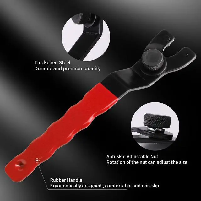 Alt view image 5 of 6 - Golden Pearl Pin Spanner,Spanner Wrench for Grinder,Adjustable Pin Wrench for Angle Grinder Machine(Red)