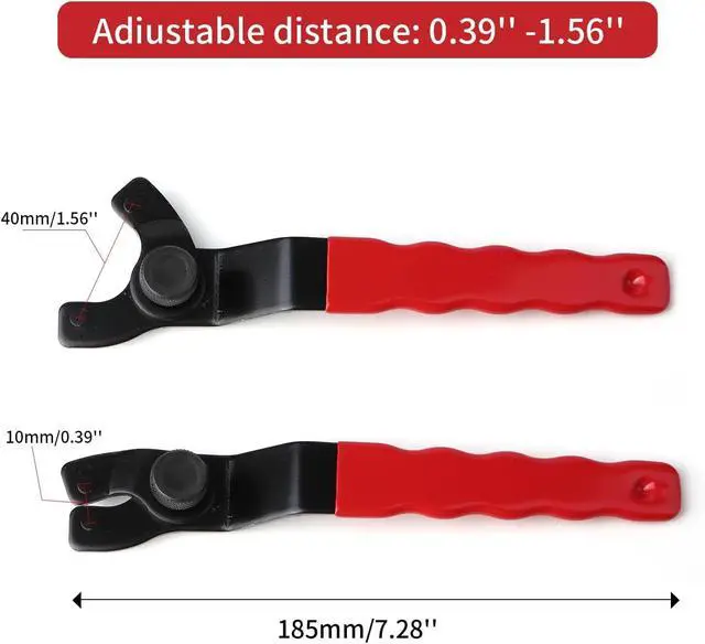 Alt view image 2 of 6 - Golden Pearl Pin Spanner,Spanner Wrench for Grinder,Adjustable Pin Wrench for Angle Grinder Machine(Red)