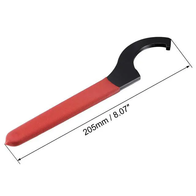 Alt view image 3 of 4 - uxcell C Hook Spanner Wrench Collet Chuck for 55-62mm Round Nut, with Red Non-slip Handle