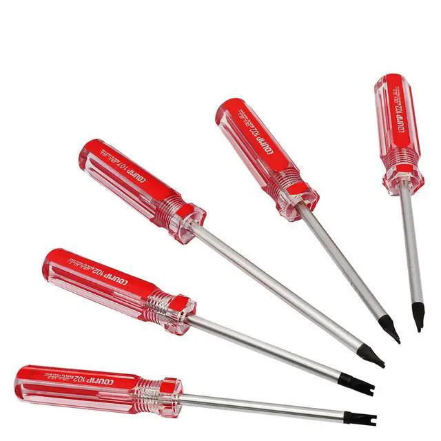 Alt view image 2 of 5 - Waziaqoc 5-Pack Spanner Screwdriver Set M1.7 M2.0 M2.3 M2.6 M2.8, Red | Magnetic Tips, Tamper-Proof Security, Chrome Vanadium Steel Shaft, Comfort Grip Handle