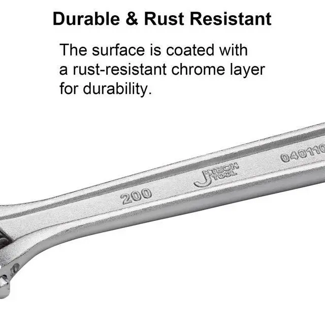 Alt view image 5 of 7 - Jetech 8-Inch Adjustable Wrench - Professional Spanner Cr-V Steel Shifter Spanner with Metric Scale Wide Caliber Opening, for Home, Garage, Workshop and DIY