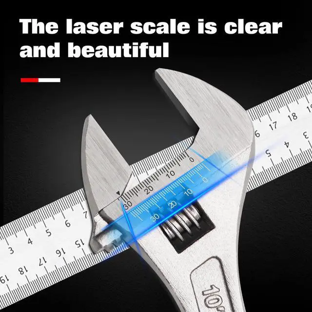 Alt view image 2 of 6 - WISEUP Adjustable Wrench 8 Inch Professional Cr-V Forged | Anti-Slip Grip Wrenches Set Small Crescent Style Hand tools
