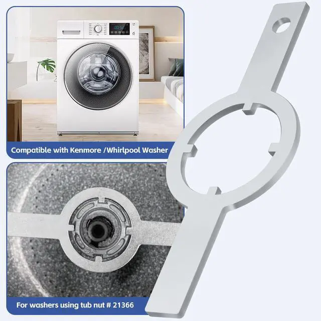 Alt view image 2 of 6 - Ulreon 21366 Spanner Wrench for Whirlpool/Kenmore Washer, Washer Tub Wrench | Washing Machine Spanner Wrench, Steel Tub Nut WrenchTool for Washer Machine Repair & Maintenance Tool