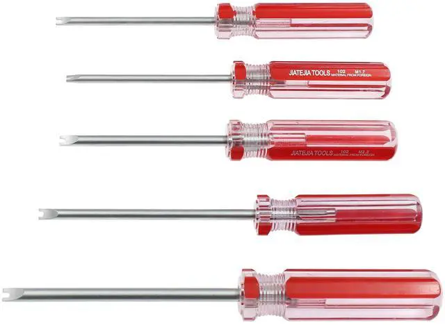 Main image of Kyuionty 5 Pcs Spanner Screwdriver Set, M1.7, M2.0, M2.3, M2.6, M2.8 | Magnetic Tip 5 Size Spanner Head Screwdriver for Game Controllers, Electronics Device Toy Repair, Red Non-Slip Handle