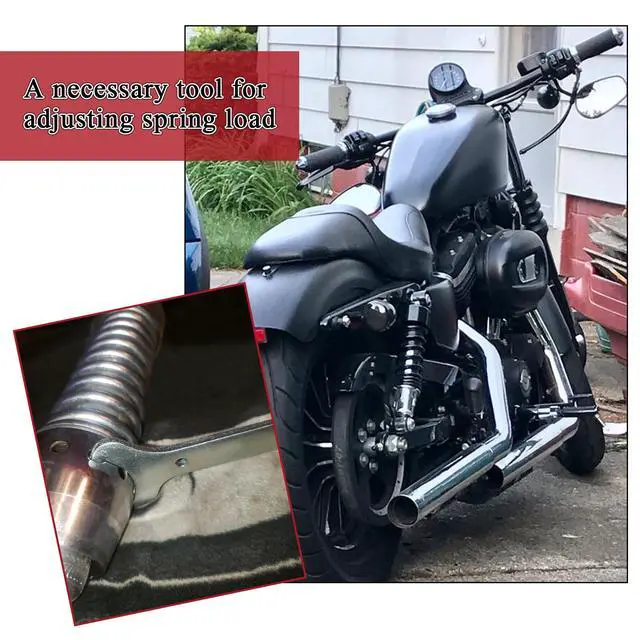 Alt view image 2 of 5 - WOWTK Rear Shock Adjustment Spanner Wrench Tool for Harley Softail Dyna | for Sportster Touring Road King Electra Glide Road Glide Street Glide